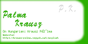 palma krausz business card